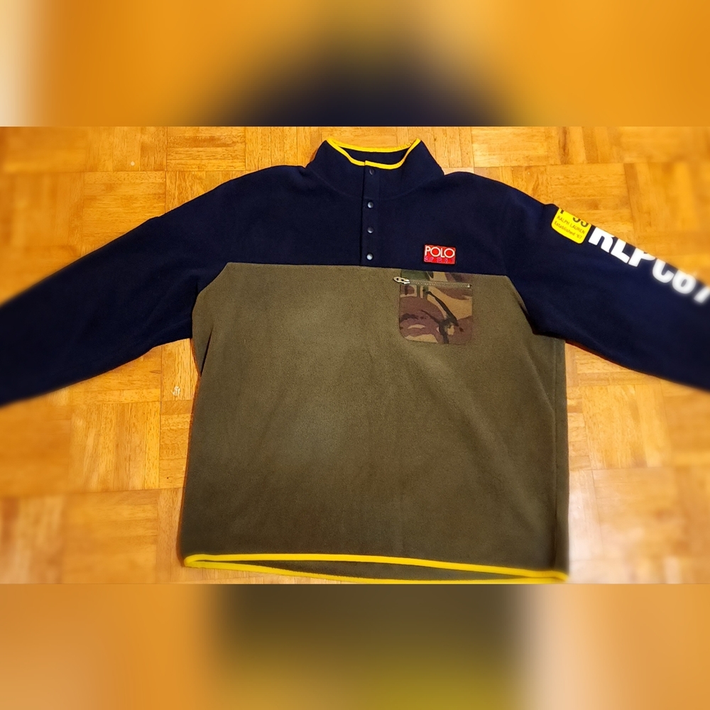 POLAR FLEECE POLO SPORT 3/4 BUTTON UP PULL OVER